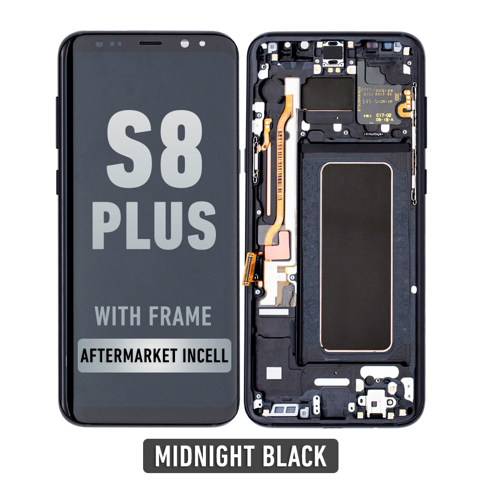 Samsung Galaxy S8 Plus LCD Screen Assembly Replacement With Frame  (Aftermarket Incell) (Midnight Black)