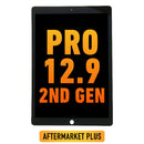 iPad Pro 12.9" (2nd gen / 2017) LCD Screen Assembly Replacement With Digitizer & Daughter Board Flex Pre-Installed (Aftermarket Plus) (Black)