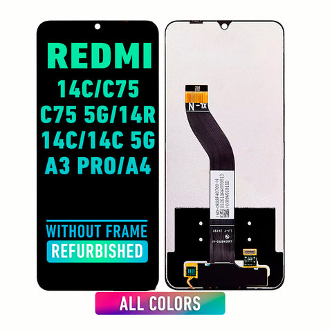 Xiaomi Redmi 14C / Poco C75 / Poco C75 5G / 14R / 14C 4G/ 14C 5G/ A3 Pro / A4 LCD Screen Assembly Replacement Without Frame (Refurbished) (All Colors)