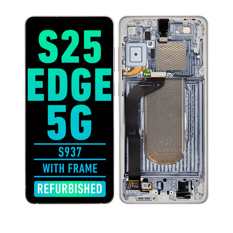 Samsung Galaxy S25 Edge 5G OLED Screen Assembly Replacement With Frame (Refurbished) (Titanium Silver)