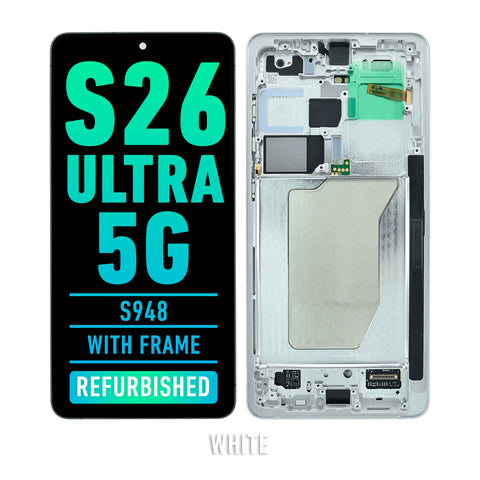 Samsung Galaxy S26 Ultra 5G OLED Screen Assembly Replacement With Frame (Refurbished) (White)