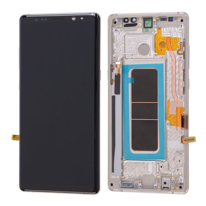 Samsung Galaxy Note 8 OLED Screen Assembly Replacement With Frame (Refurbished) (Maple Gold)