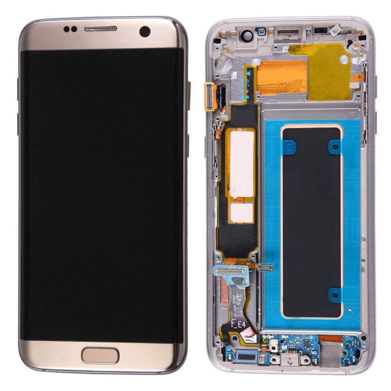 Samsung Galaxy S7 Edge OLED Screen Assembly Replacement With Frame (US Version) (Refurbished) (Gold Platinum)
