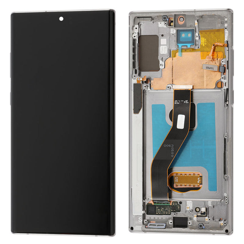 Samsung Galaxy Note 10 Plus / Note 10 Plus 5G OLED Screen Assembly Replacement With Frame (Refurbished) (Aura Glow / Silver)