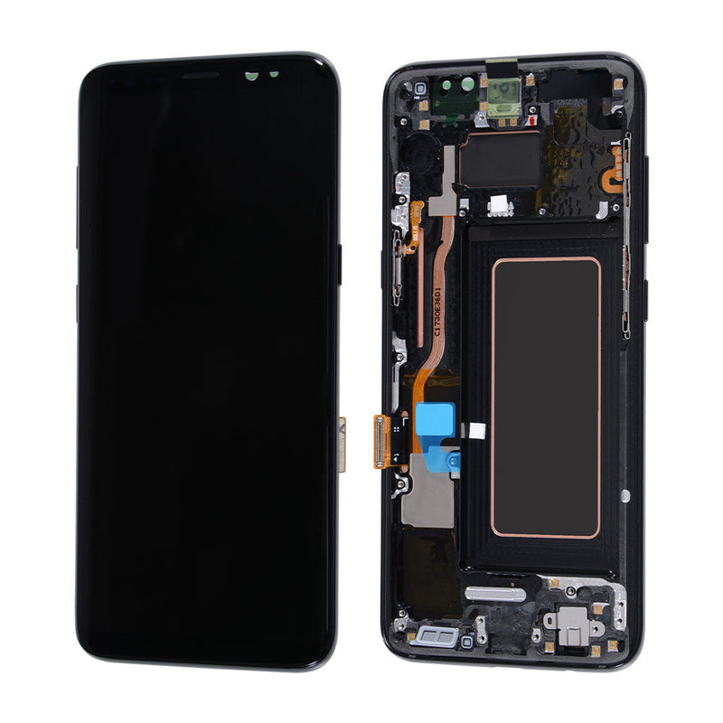 Samsung Galaxy S8 OLED Screen Assembly Replacement With Frame (Refurbished) (Midnight Black)