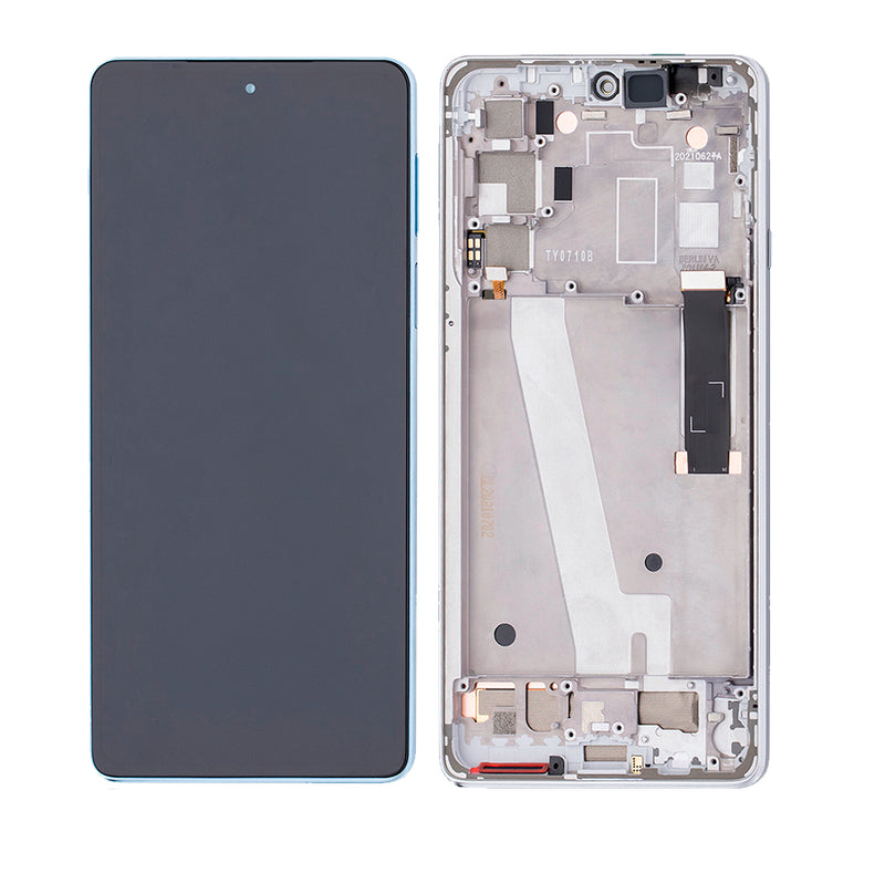 Motorola Edge 20 (XT2143 / 2021) LCD Assembly With Frame (Refurbished) (Frosted White)
