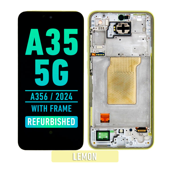 Samsung Galaxy A35 5G (A356 / 2024) OLED Screen Assembly Replacement With Frame (Refurbished) (Lemon)