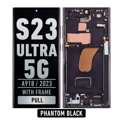 Samsung Galaxy S23 Ultra OLED Screen Assembly Replacement With Frame (Aftermarket Pull) (GOOD) (Phantom Black)