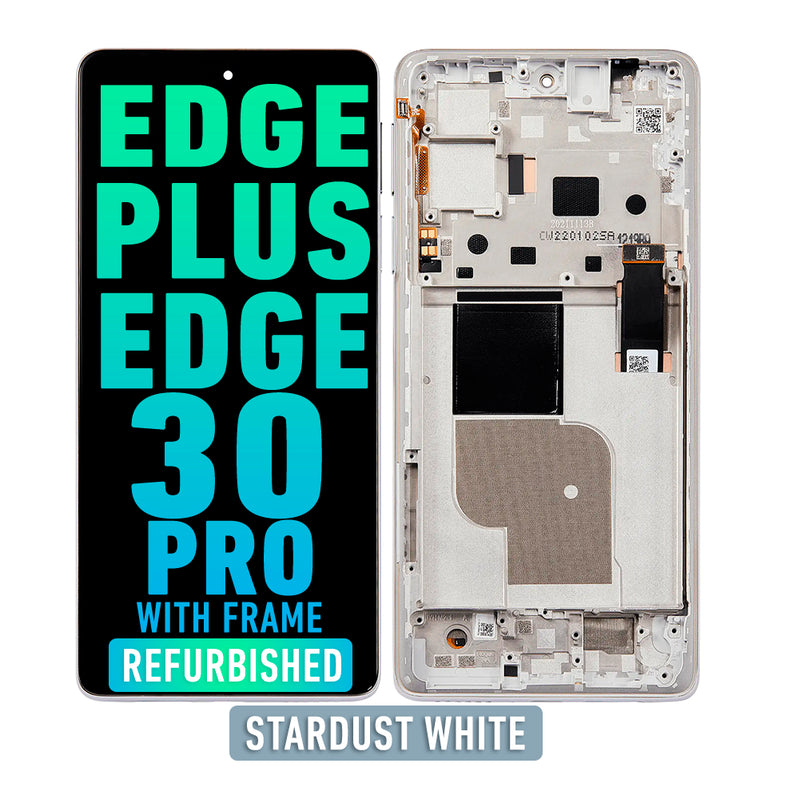 Motorola Edge Plus 5G UW (2022) / Edge 30 Pro (XT2201-1/4) OLED Assembly With Frame (Refurbished) (Stardust White)