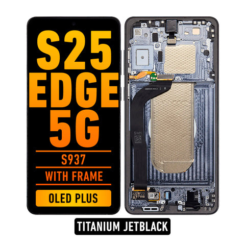 Samsung Galaxy S25 Edge 5G OLED Screen Assembly Replacement With Frame (OLED PLUS) (Titanium Jet Black)