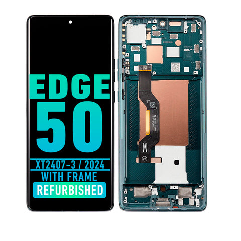 Motorola Moto Edge 50 (XT2407-3 / 2024) OLED Assembly With Frame (Refurbished) (Jungle Green)