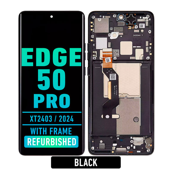 Motorola Moto Edge 50 Pro (XT2403 / 2024) OLED Assembly With Frame (Refurbished) (Black Beauty)