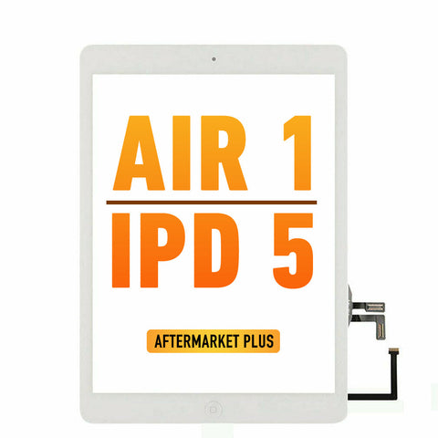 iPad Air 1 / iPad 5 (2017) Digitizer Replacement (Home Button Pre-Installed Compatible For iPad Air 1) (Aftermarket Plus) (White)