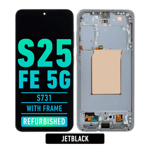 Samsung Galaxy S25 FE 5G OLED Screen Assembly Replacement With Frame (Refurbished) (JetBlack)
