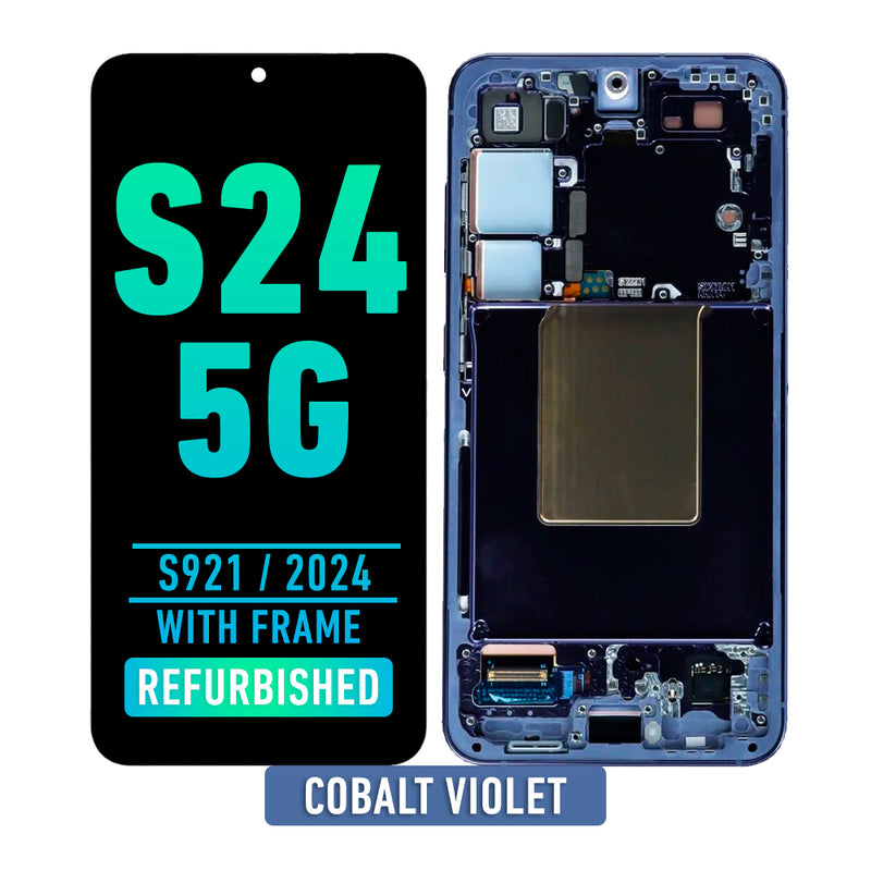 Samsung Galaxy S24 OLED Screen Assembly Replacement With Frame (Refurbished) (Cobalt Violet)