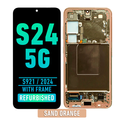 Samsung Galaxy S24 OLED Screen Assembly Replacement With Frame (Refurbished) (Sandstone Orange)