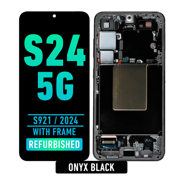 Samsung Galaxy S24 OLED Screen Assembly Replacement With Frame (Refurbished) (Onyx Black)