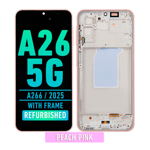 Samsung Galaxy A26 5G (A266 / 2025 ) OLED Screen Assembly Replacement With Frame (Refurbished) (Peach Pink)