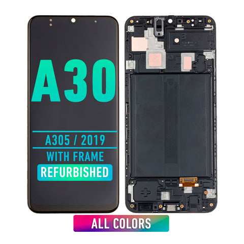 Samsung Galaxy A30 (A305 / 2019) OLED Screen Assembly Replacement With Frame (Refurbished) (All Colors)