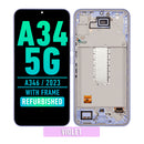 Samsung Galaxy A34 5G (A346 / 2023) OLED Screen Assembly Replacement With Frame (Refurbished) (Violet)