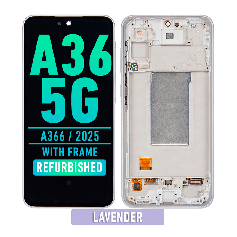 Samsung Galaxy A36 5G (A366 / 2025) OLED Screen Assembly Replacement With Frame (Refurbished) (Lavender)