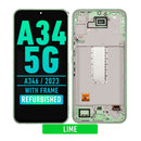 Samsung Galaxy A34 5G (A346 / 2023) OLED Screen Assembly Replacement With Frame (Refurbished) (Lime)