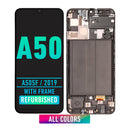Samsung Galaxy A50 (A505F / 2019) LCD Screen Assembly Replacement With Frame (INT Version) (Refurbished) (All Colors)