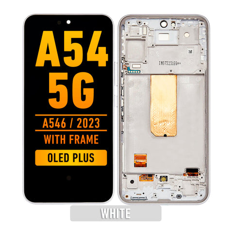Samsung Galaxy A54 5G (A546 / 2023) OLED Screen Assembly With Frame (OLED PLUS) (White)