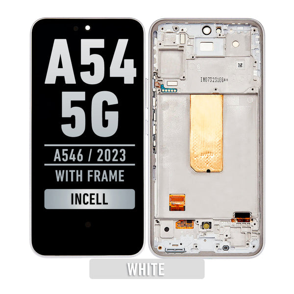 Samsung Galaxy A54 5G (A546 / 2023) LCD Screen Assembly With Frame (Aftermarket Incell) (White)