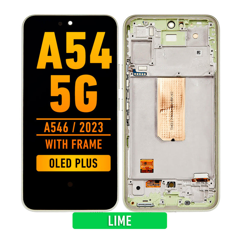 Samsung Galaxy A54 5G (A546 / 2023) OLED Screen Assembly With Frame (OLED PLUS) (Lime)