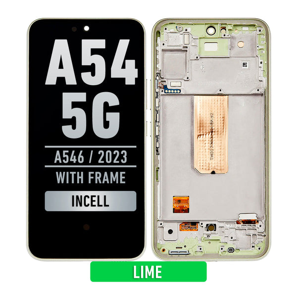 Samsung Galaxy A54 5G (A546 / 2023) LCD Screen Assembly With Frame (Aftermarket Incell) (Lime)