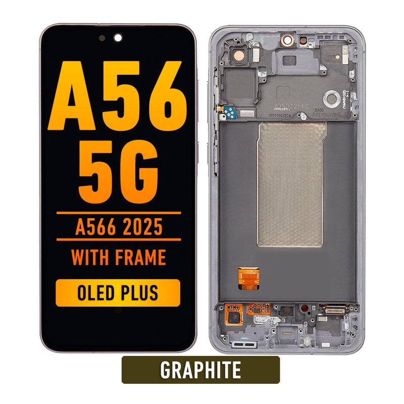 Samsung Galaxy A56 5G (A566 / 2025) OLED Screen Assembly Replacement With Frame (OLED PLUS) (Graphite)