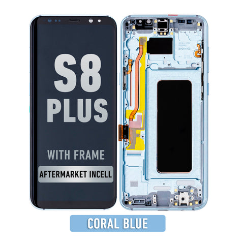 Samsung Galaxy S8 Plus LCD  Screen Assembly Replacement With Frame (Aftermarket Incell) (Coral Blue)