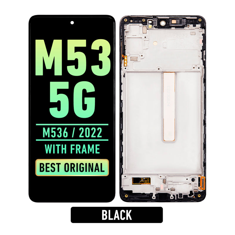 Samsung Galaxy M53 5G (M536 / 2022) OLED Screen Assembly Replacement With Frame (Service Pack) (Black)