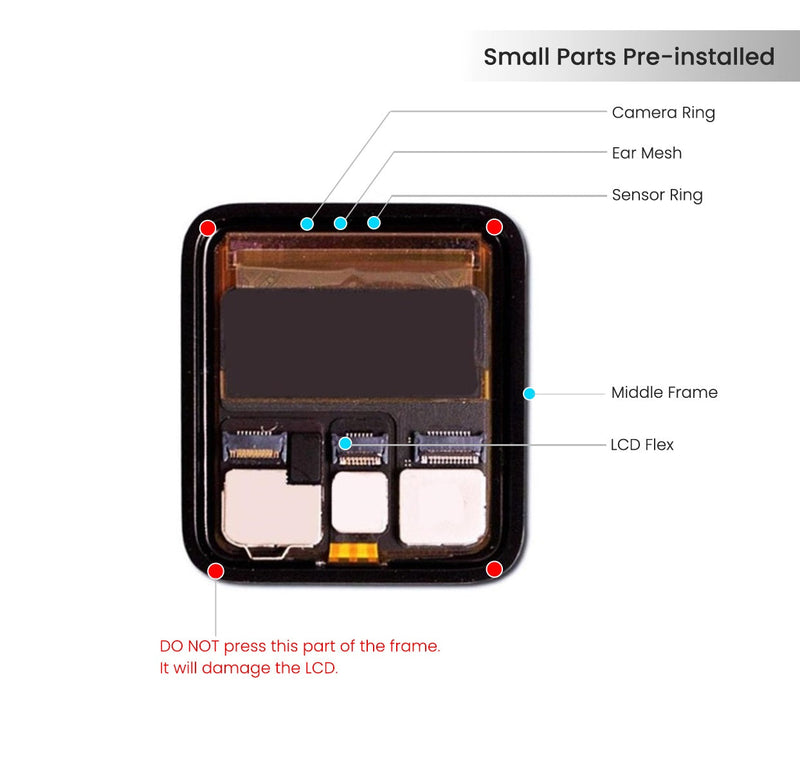 Apple Watch Series 3 (38MM) OLED Screen Assembly Replacement (GPS + Cellular Version) (Refurbished)