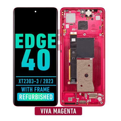 Motorola Moto Edge 40 (XT2303-3 / 2023) OLED Assembly With Frame (Refurbished) (Viva Magenta)