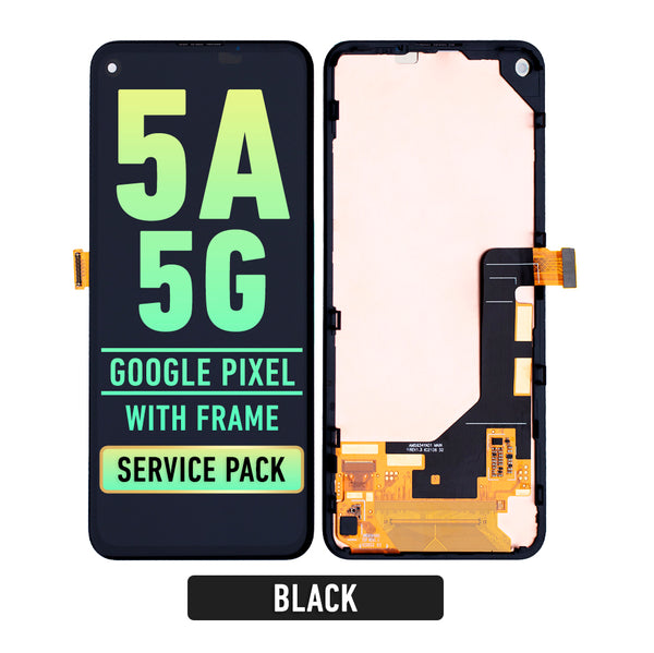 Google Pixel 5A 5G OLED Screen Assembly Replacement With Frame (Service Pack) (Black)