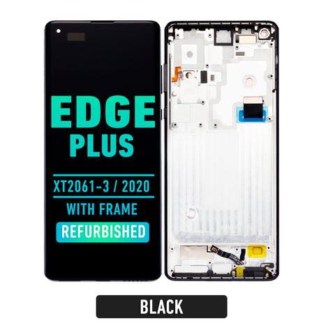 Motorola Moto Edge Plus (XT2061-3/2020) LCD Assembly With Frame (Refurbished) (Black)