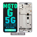 Motorola Moto G 5G (XT2113-1/2 / 2021) LCD Screen Assembly Replacement With Frame (Refurbished) (Frosted Silver)