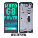 Motorola Moto G8 Power (XT2041-1 / XT2041-3) LCD Screen Assembly Replacement With Frame (Refurbished) (Smoke Black)