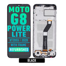 Motorola Moto G8 Power Lite (XT2055) LCD Screen Assembly Replacement With Frame (Refurbished) (Black)