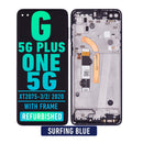 Motorola Moto G 5G Plus (XT2075-3 / 2020) / One 5G (XT2075-2 / 2020) LCD Screen Assembly Replacement With Frame (Refurbished) (Surfing Blue)
