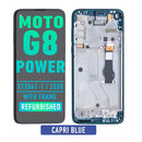 Motorola Moto G8 Power (XT2041-1 / XT2041-3) LCD Screen Assembly Replacement With Frame (Refurbished) (Capri Blue)