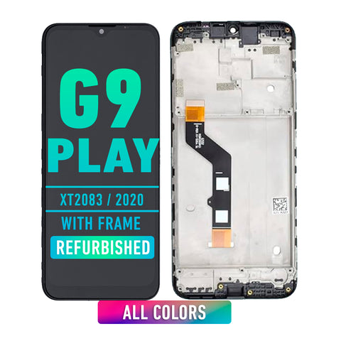Motorola Moto G9 Play (XT2083 / 2020) LCD Screen Assembly Replacement With Frame (Refurbished) (All Colors)