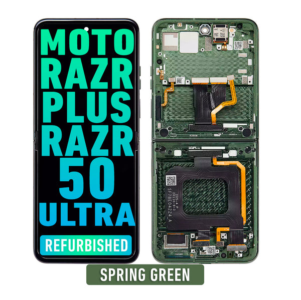 Motorola Razr Plus / Razr 50 Ultra (XT2451 / 2024) OLED Assembly With Frame (Refurbished) (Spring Green)