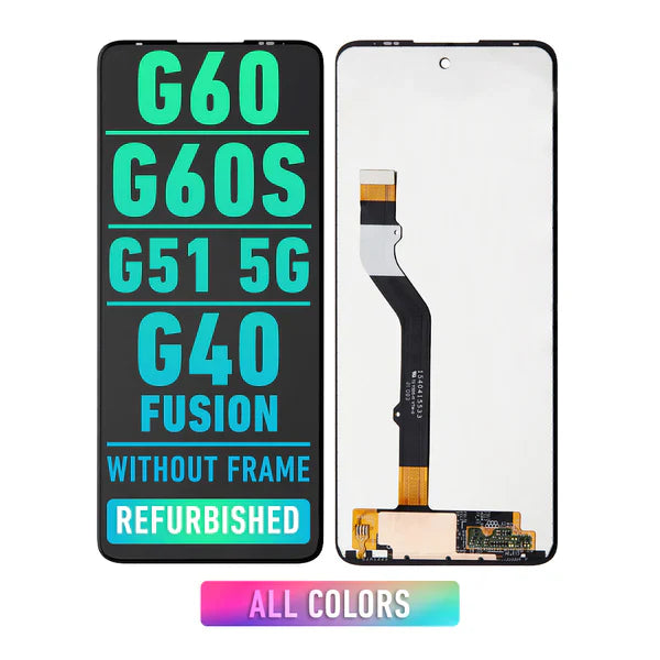 Motorola Moto G60 (XT2135-1 / 2021) / G60S (XT2133 / 2021) / G51 5G (XT2171 / 2021) / G40 Fusion (XT2147-1 / 2021) LCD Screen Assembly Replacement Without Frame (Refurbished) (All Colors)