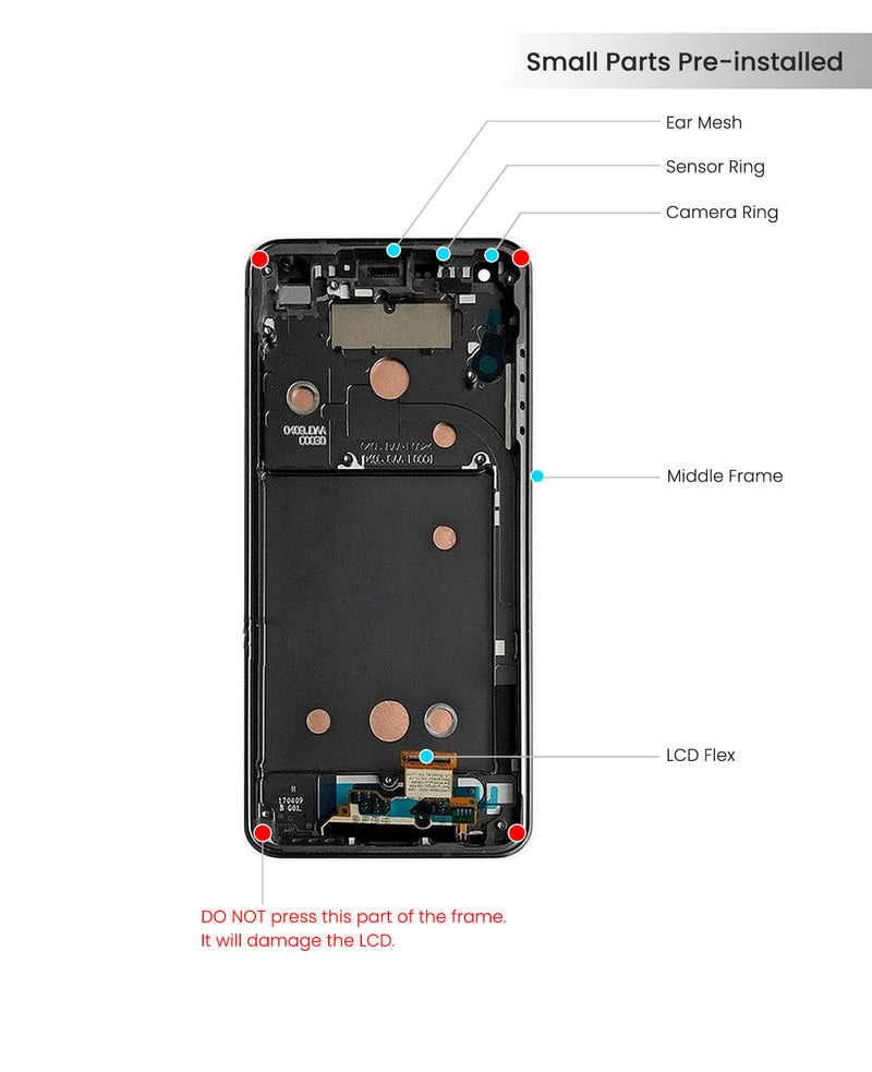 LG G6 LCD Screen Assembly Replacement With Frame (Gold)