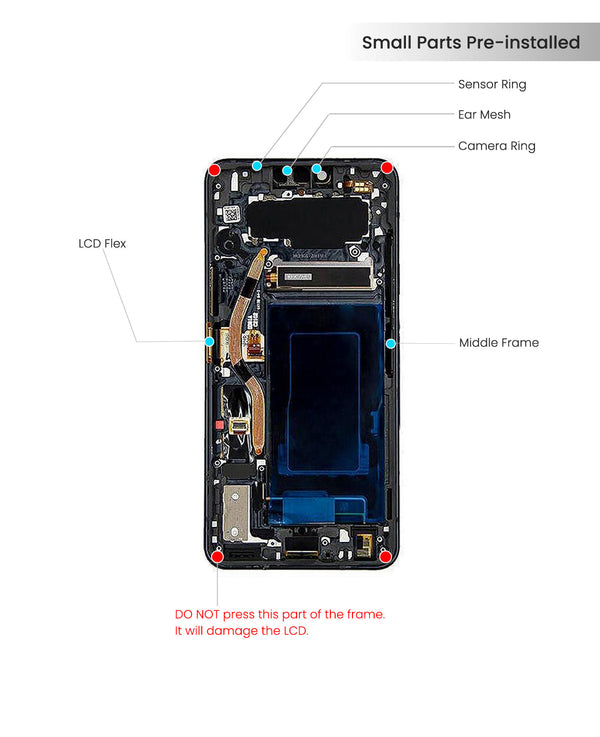 LG G8 ThinQ LCD Screen Assembly Replacement With Frame (Platinum Gray)