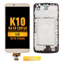 LG K10 K410 (2016) LCD Screen Assembly Replacement With Frame (Gold)