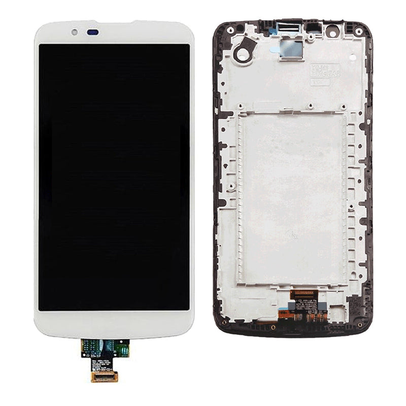 LG K10 K410 (2016) LCD Screen Assembly Replacement With Frame (White)